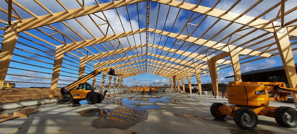 Ossature en bois pour bâtiment commercial