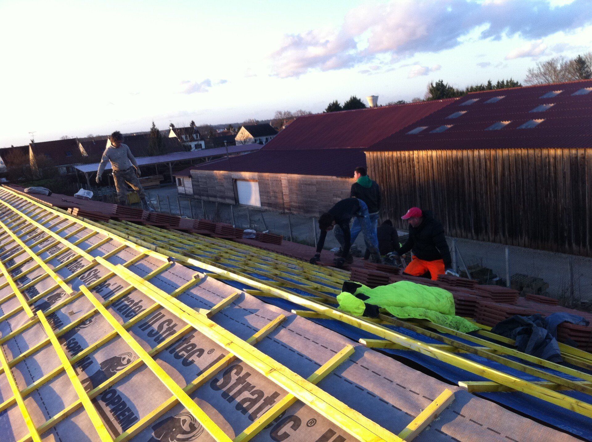 couverture en construction