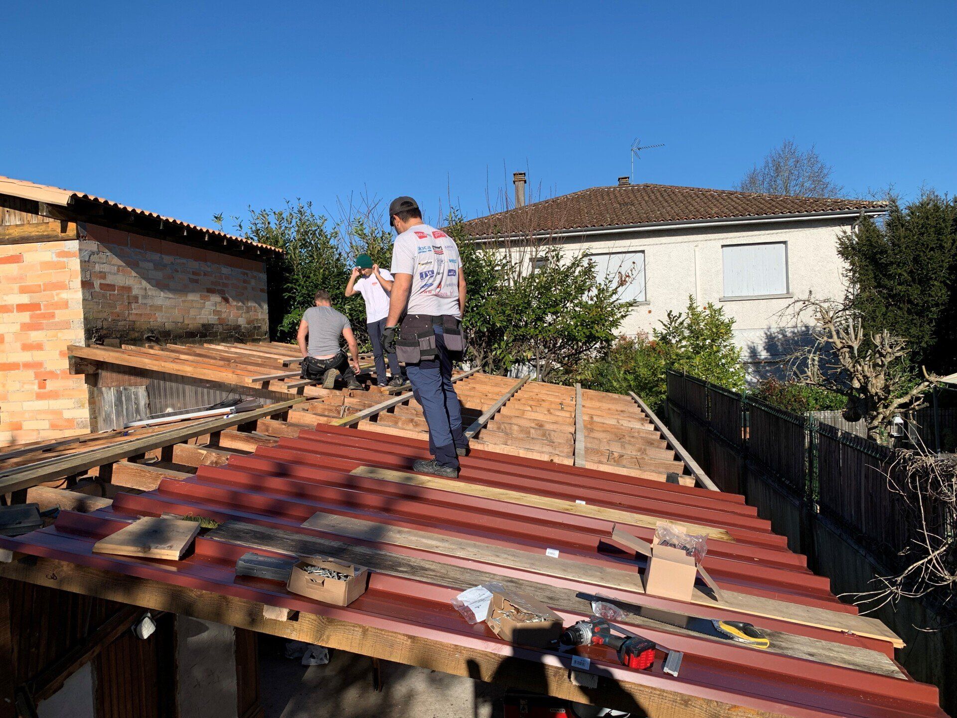 construction charpente en cours