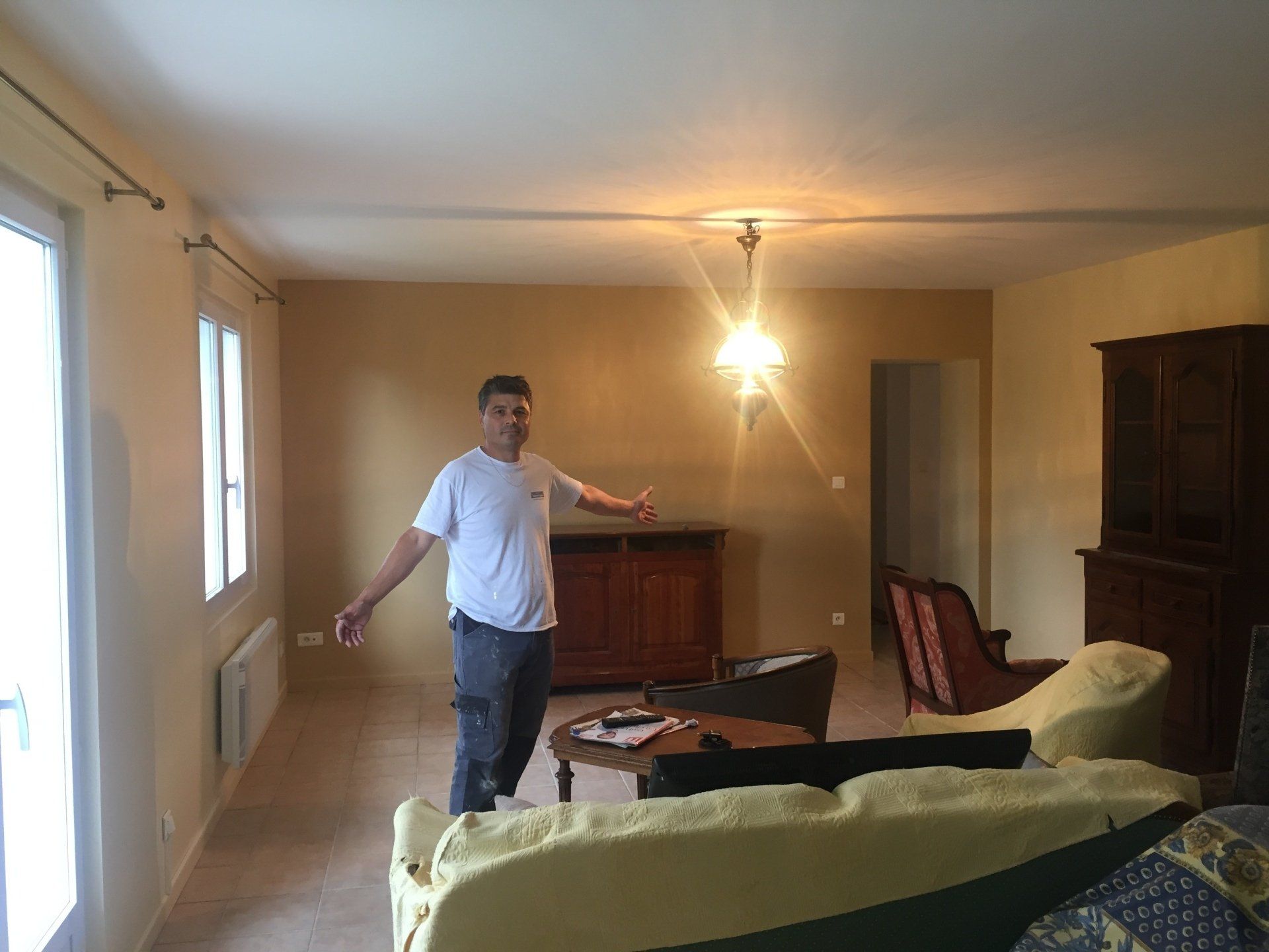 Peinture murs intérieurs chantier de fin