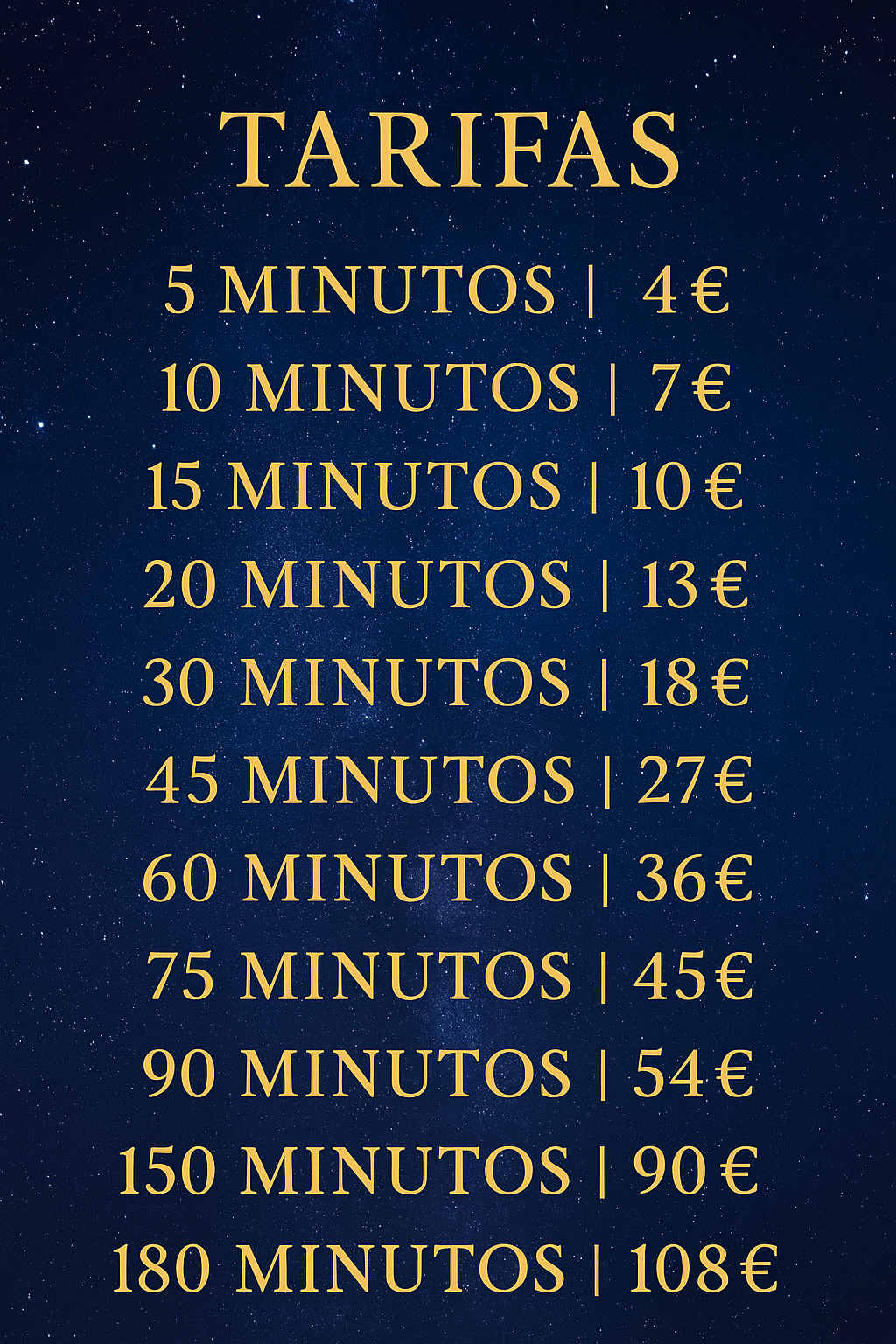 Tarifas de Promocionales por tiempo de consulta
