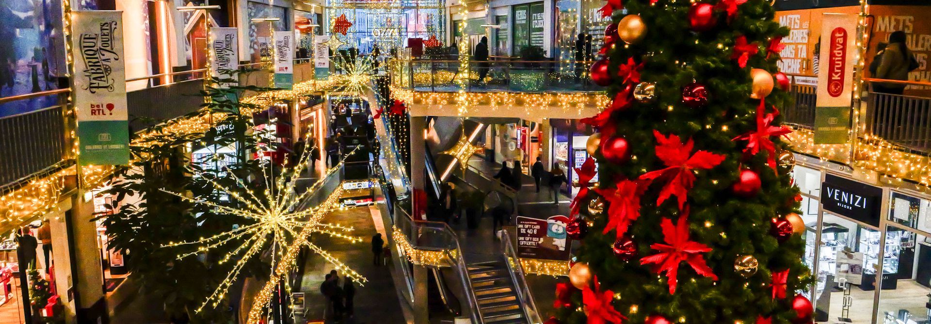 Christmas decoration in a shopping mall.