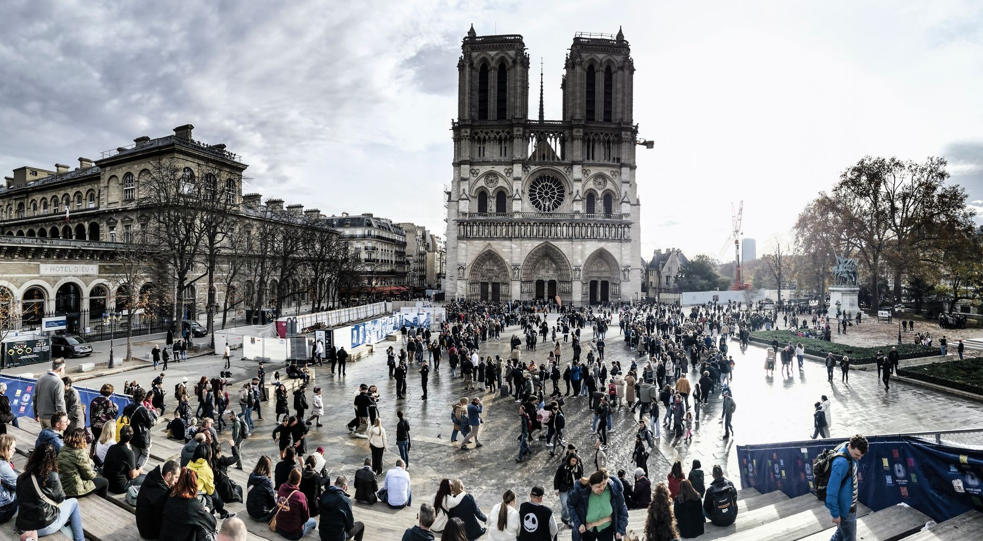 Waiting to enter Notre Dame