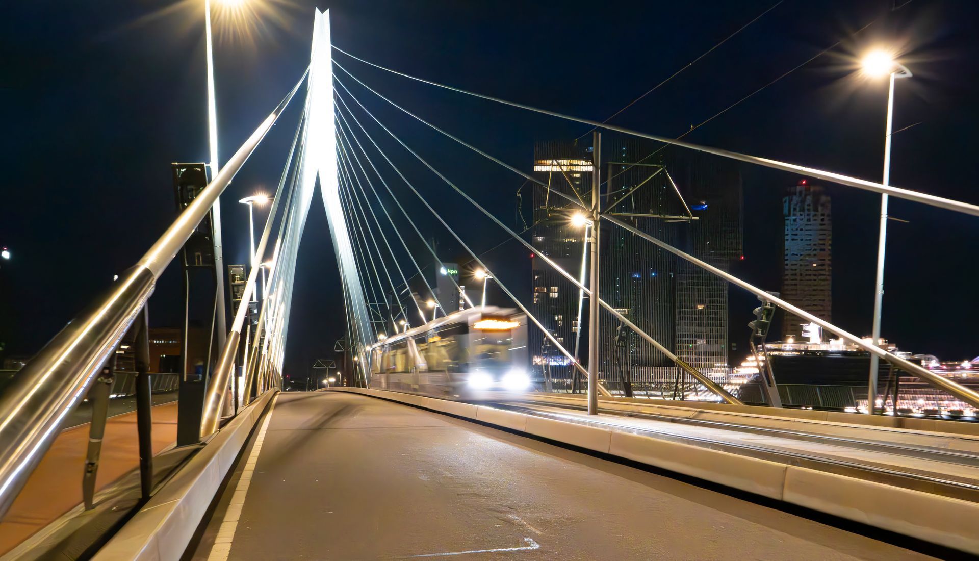 Erasmus Bridge at Night on Top