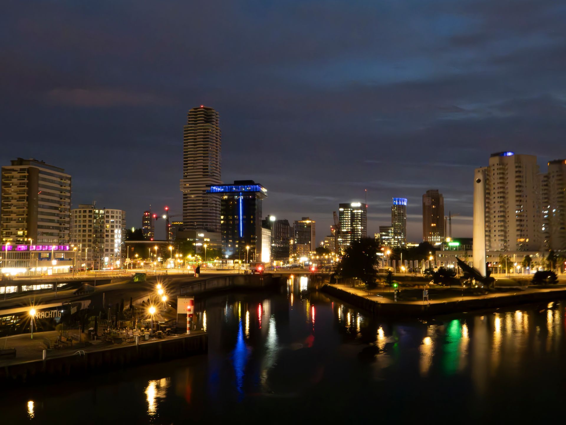 View over Harbor at Night