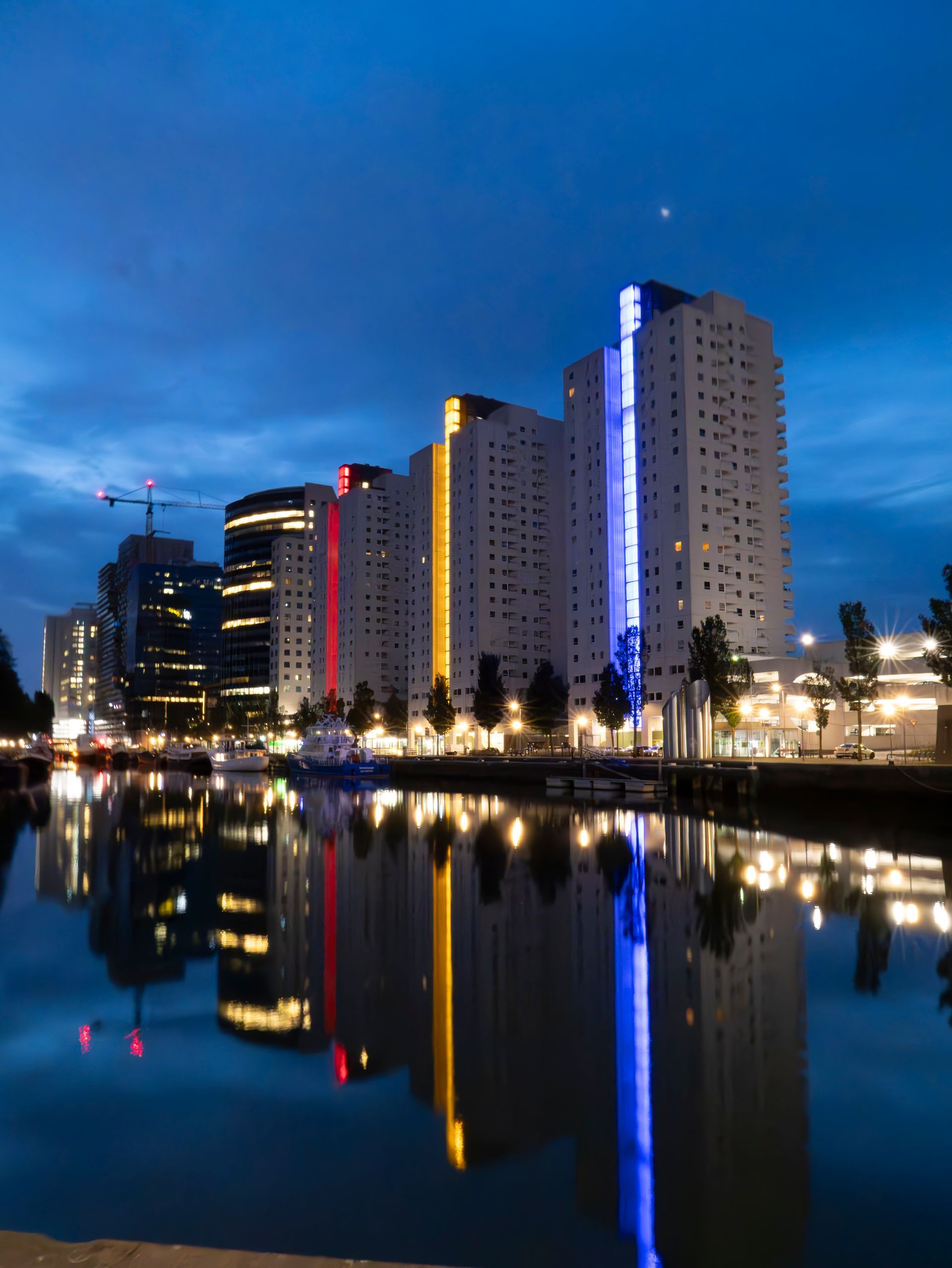 Harbor Houses at Night