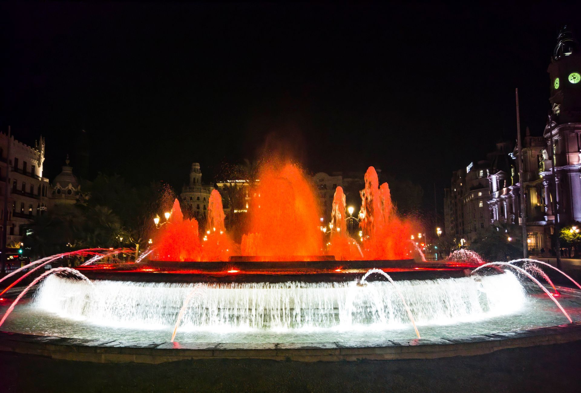 At night inner City fountain