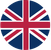 Una versión circular de la bandera británica Union Jack, con cruces rojas y blancas sobre un fondo azul.