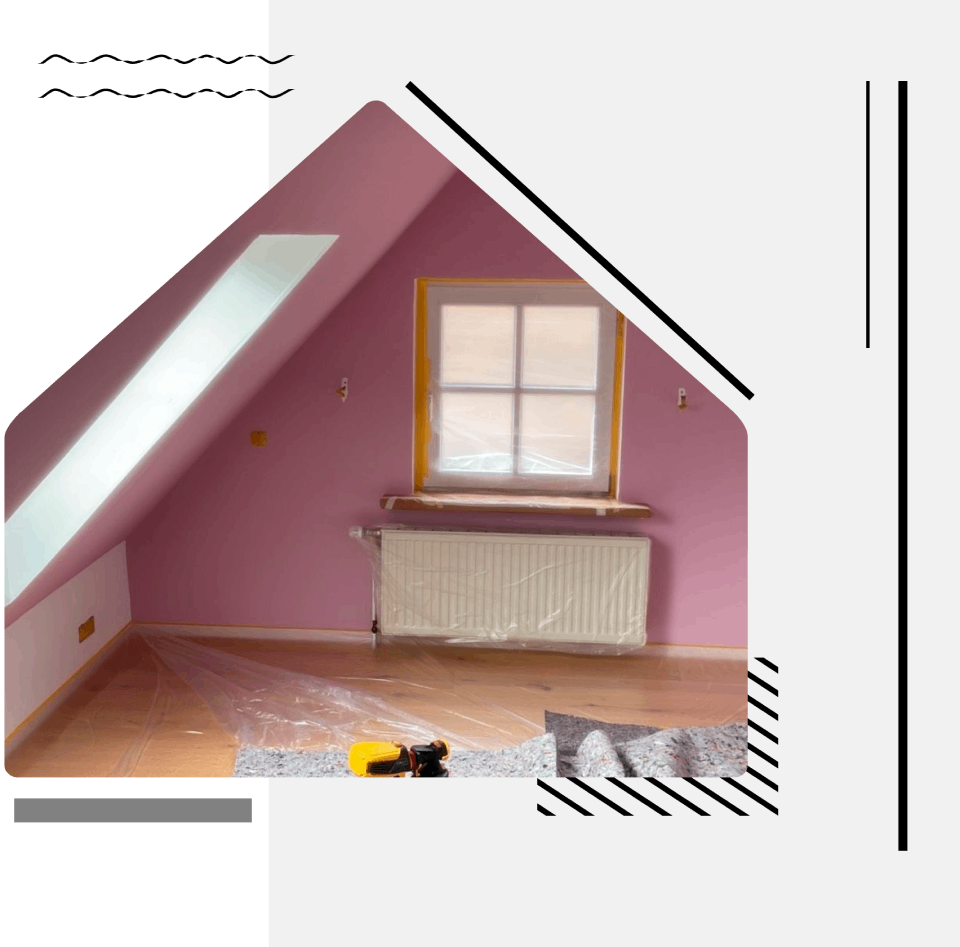 Bild Dachgeschoss mit neuem Wandstrich