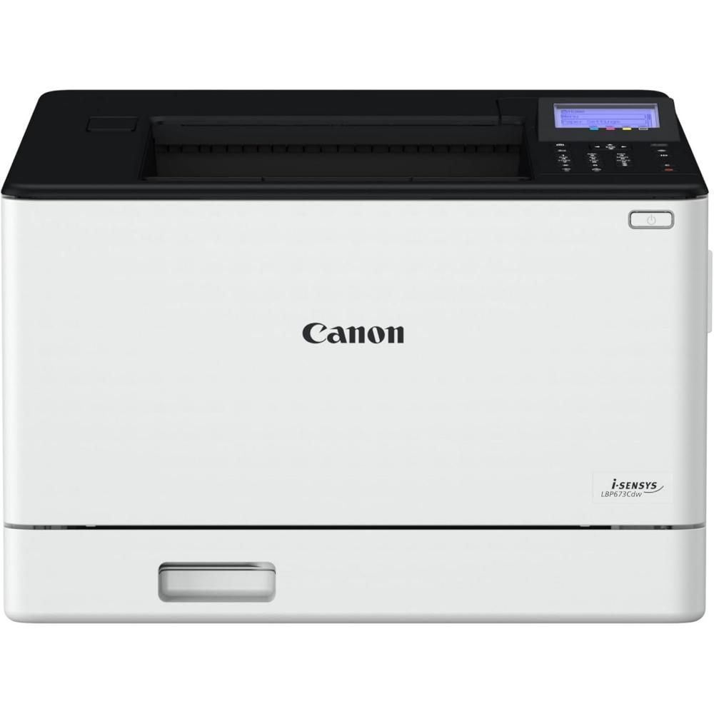 Εκτυπωτής λέιζερ Canon με λευκή πρόσοψη, μαύρη κορυφή και μικρή οθόνη