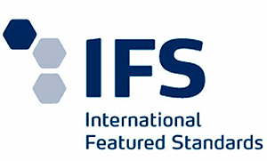 Logotipo destacado de las normas internacionales de IFS sobre un fondo blanco