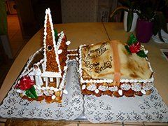 Eglise et livre - Pièce montée