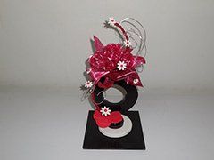 Pièce en sucre noir et rose