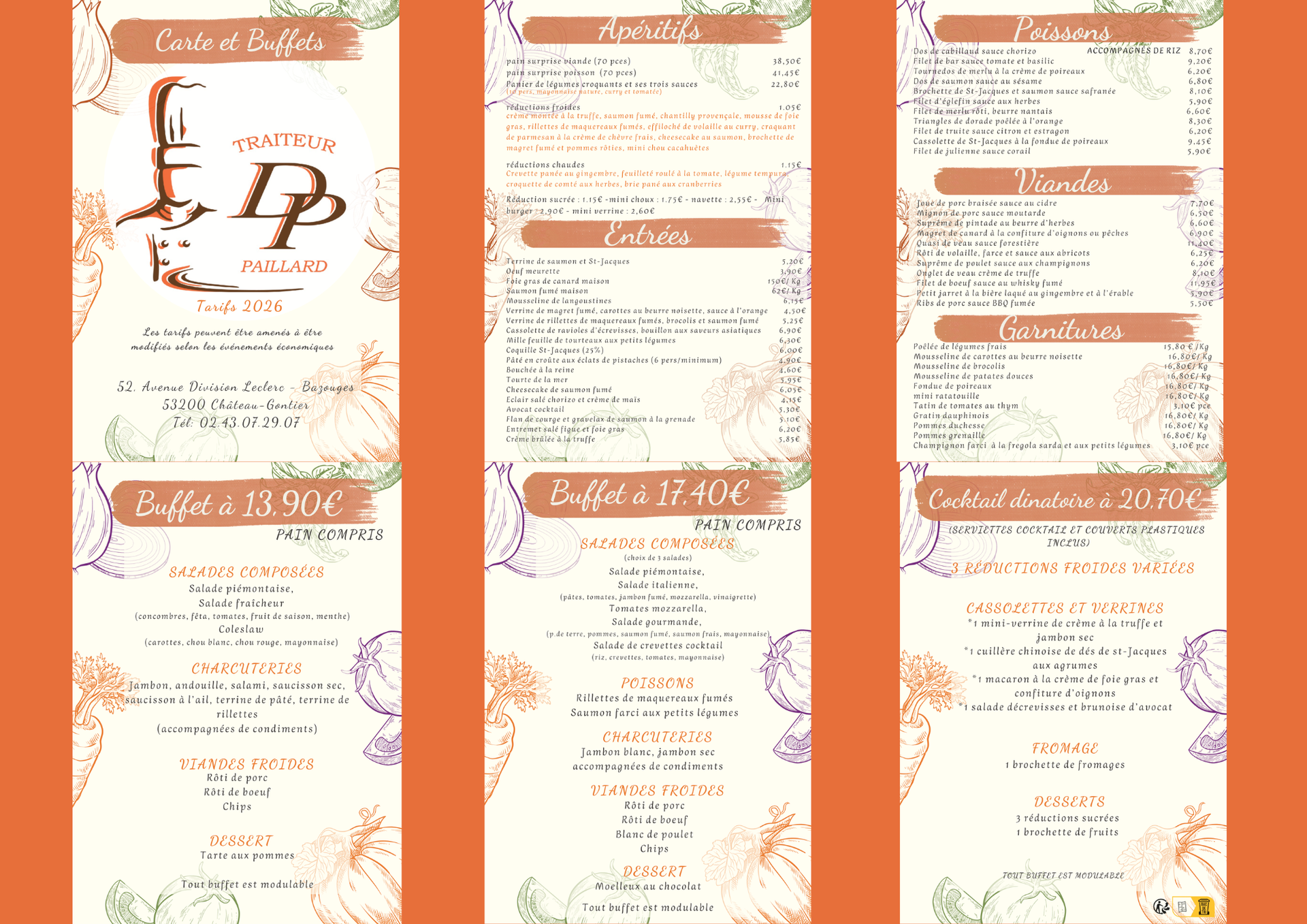 Carte du restaurant page 1