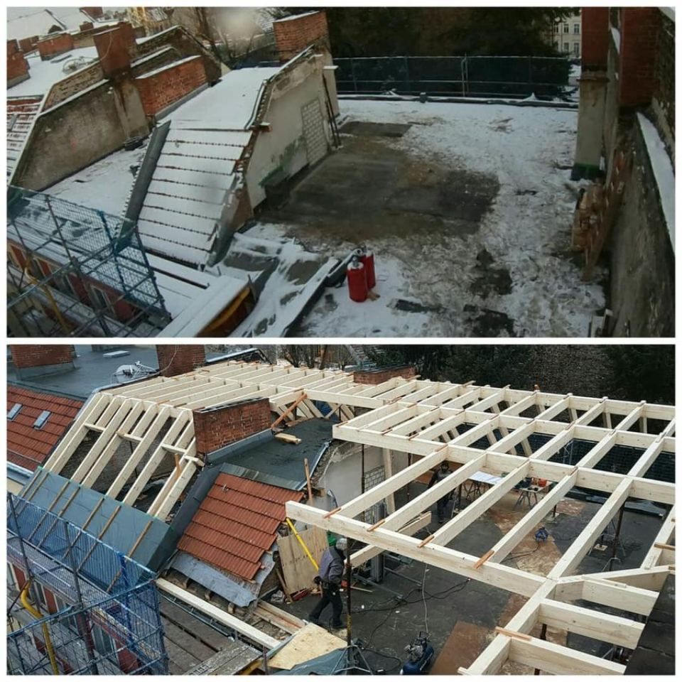 Dachstuhlarbeiten von der MHB Monolith-und Holzbau GmbH