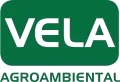Logotipo de VELA Agroambiental en verde y blanco.