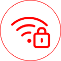 Picto :  wi-fi avec un cadena.
