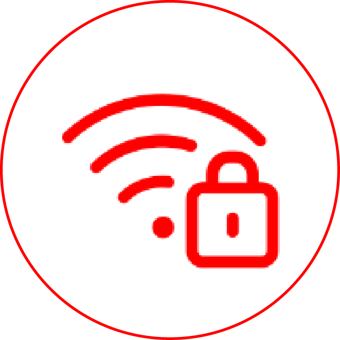 Picto :  wi-fi avec un cadena.
