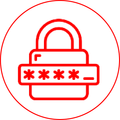 Picto :  cadenas avec un mot de passe.