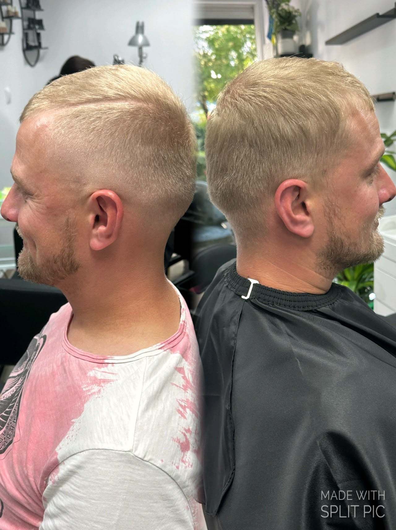 Un hombre se está cortando el pelo en una barbería.