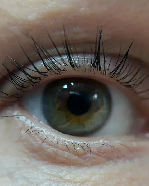 Un primer plano del ojo de una persona con pestañas largas.