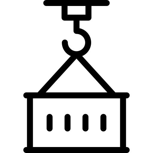 Una grúa está levantando un contenedor icono gratuito