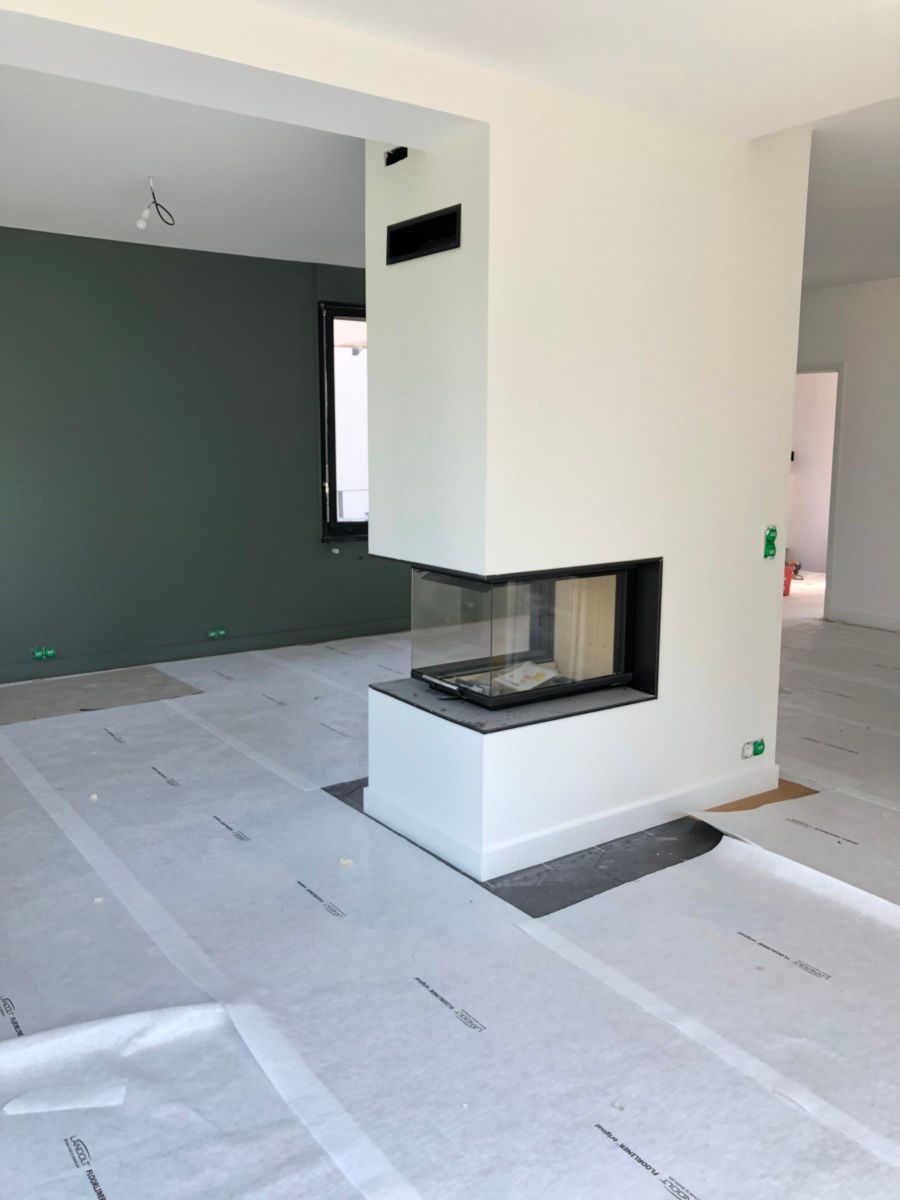 Pose de Placo sur une cheminée