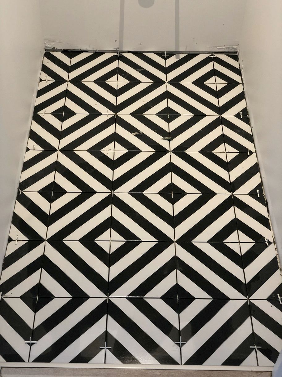 Carrelage noir et blanc