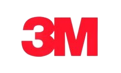 El logotipo rojo, llamativo y sin serifa de 3M.