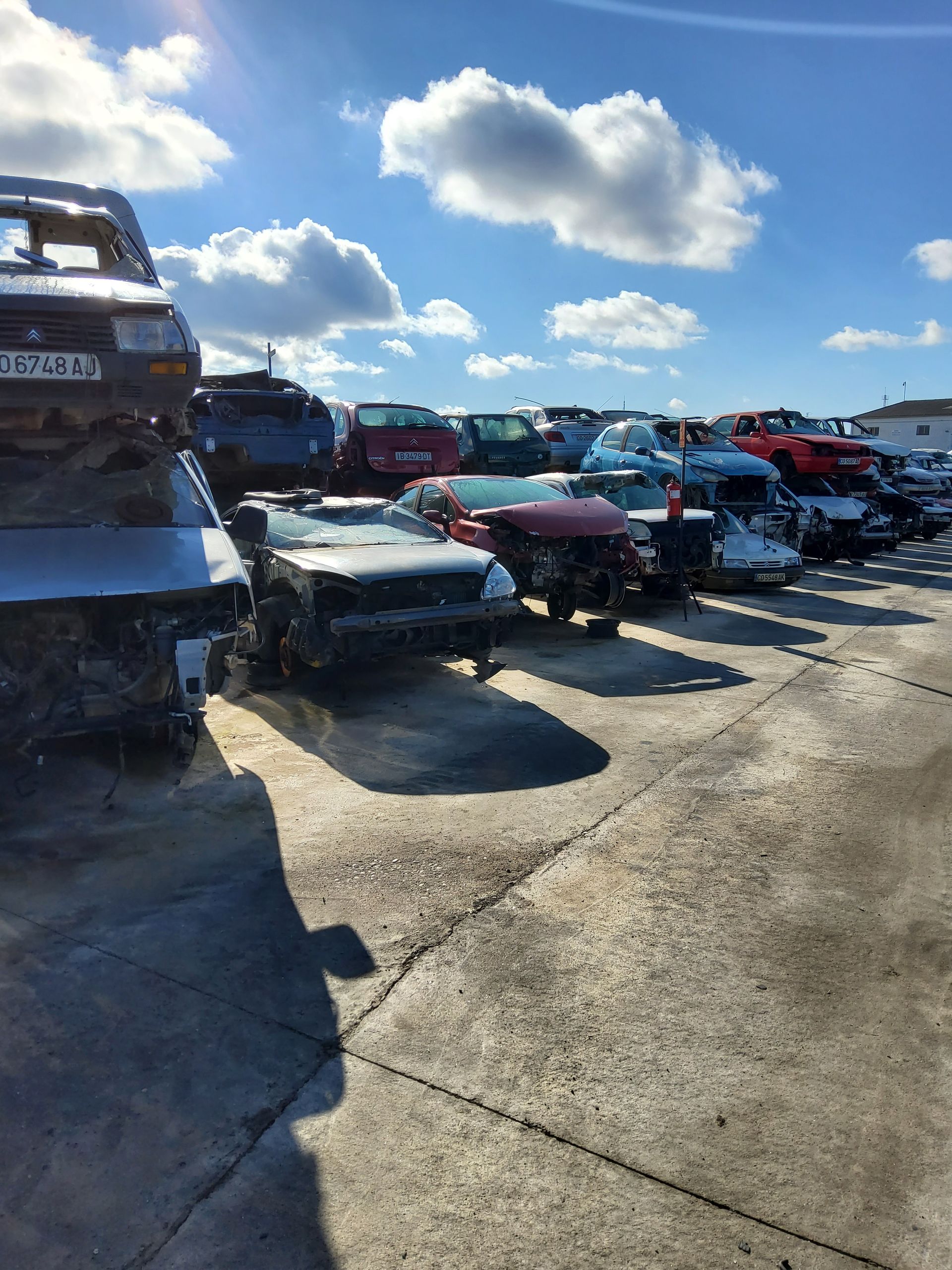 Hay muchos coches aparcados en un estacionamiento.