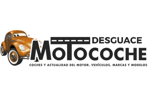 Un logotipo para una empresa llamada desguace motocoche.