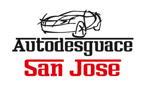 Un logotipo para autodesguace san jose con un coche en él.