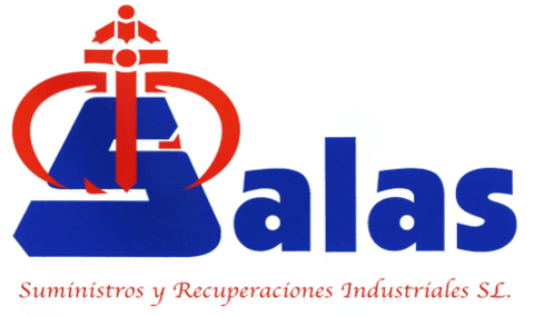 A blue and red logo for suministros y recuperaciones industriales s.l.