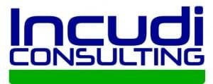 Un logotipo azul y verde para Incudi Consulting