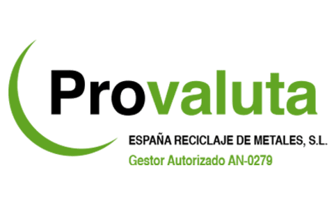 A logo for provaluta espana reciclaje de metales s.l.
