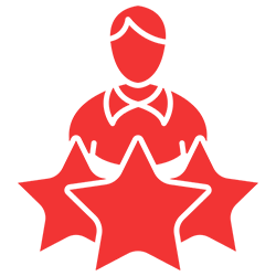 Icon Person mit Sternen