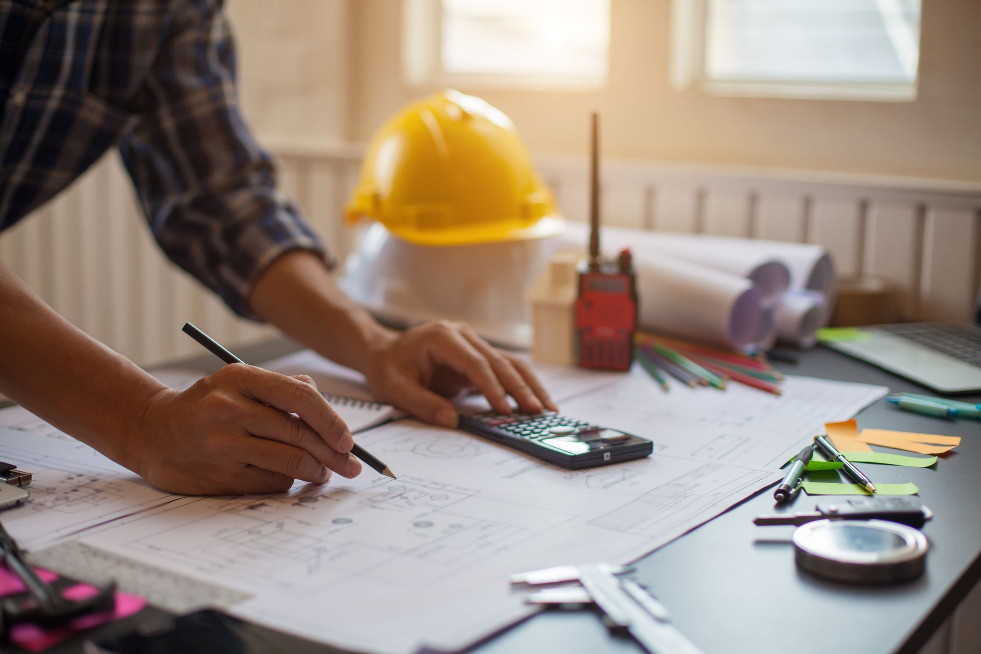 Calcul des dimensions d'après des plans de construction