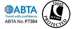 A logo for abta travel with confidence and a logo for atol protected.
