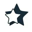 Estrella blanca sobre estrella azul oscuro.