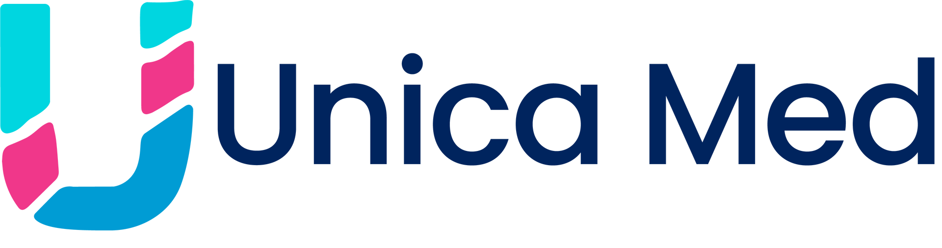 Logo von Unica Med mit einer stilisierten blauen und rosafarbenen