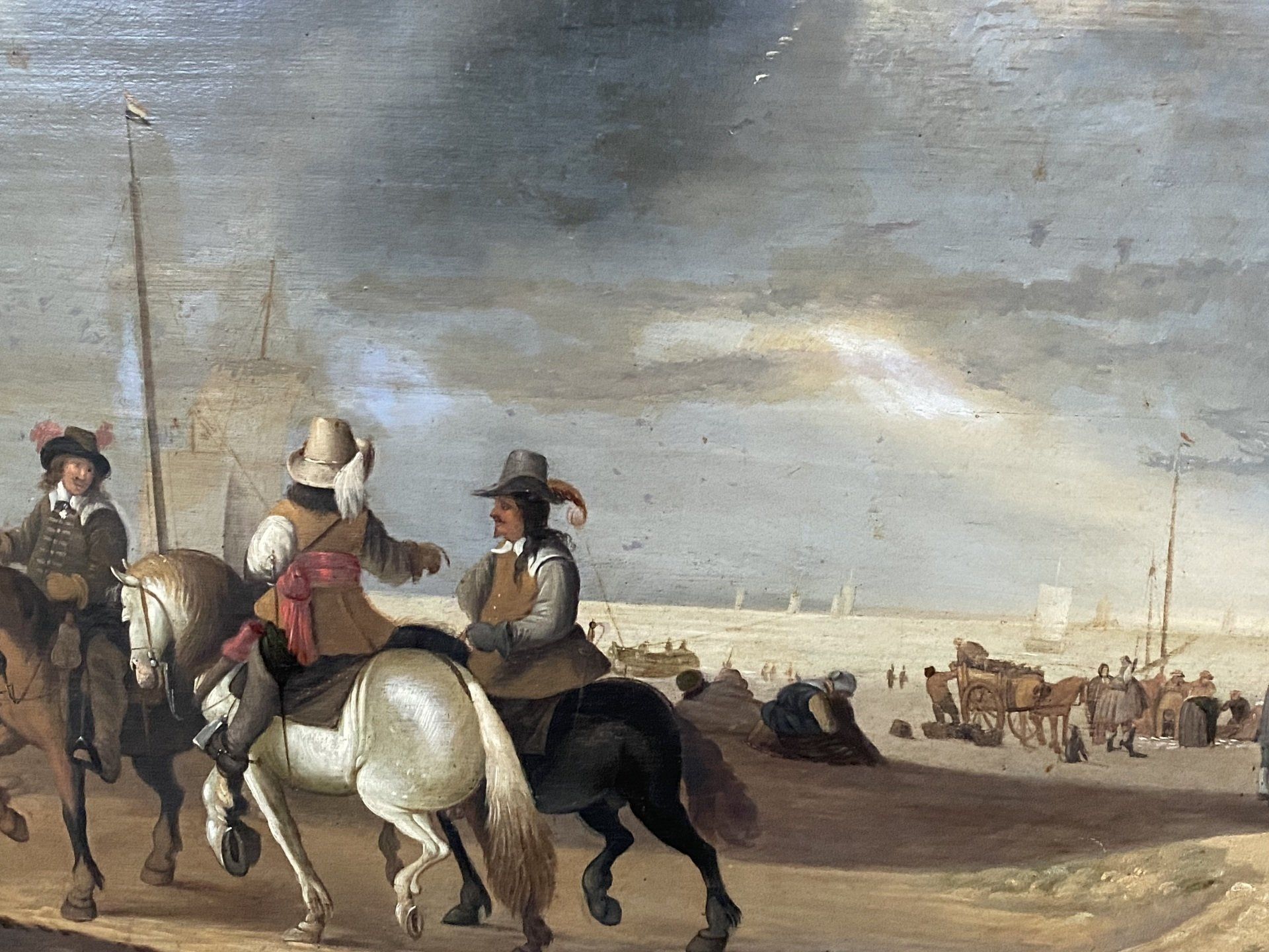 Tableau où trois cavaliers sont peints