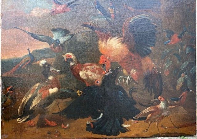 Peinture représentant plusieurs oiseaux en train de voler