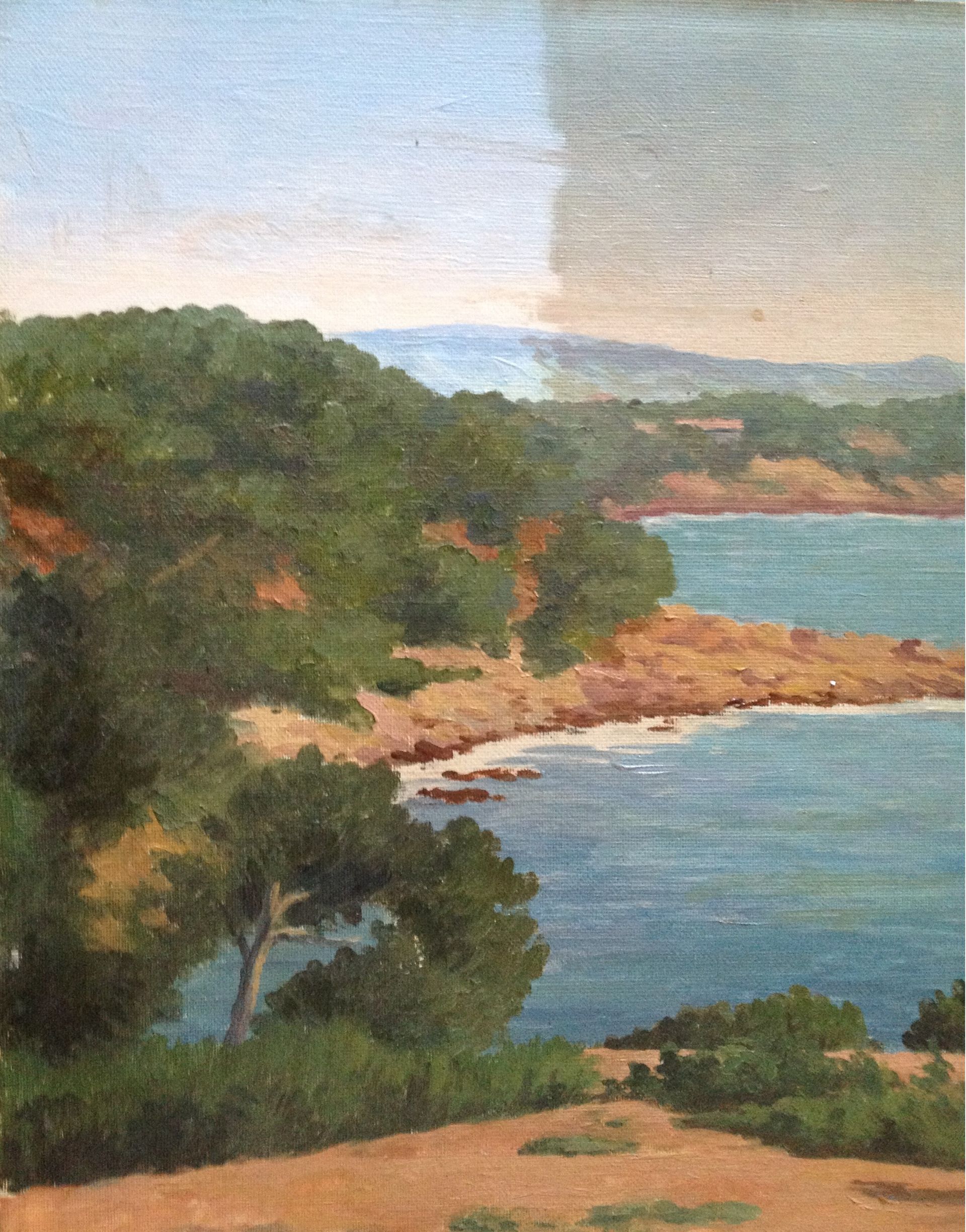 Tableau représentant une plage avant et après restauration