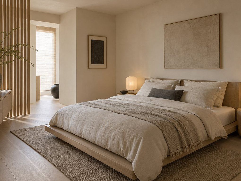 Bedroom kept deliberately sparse