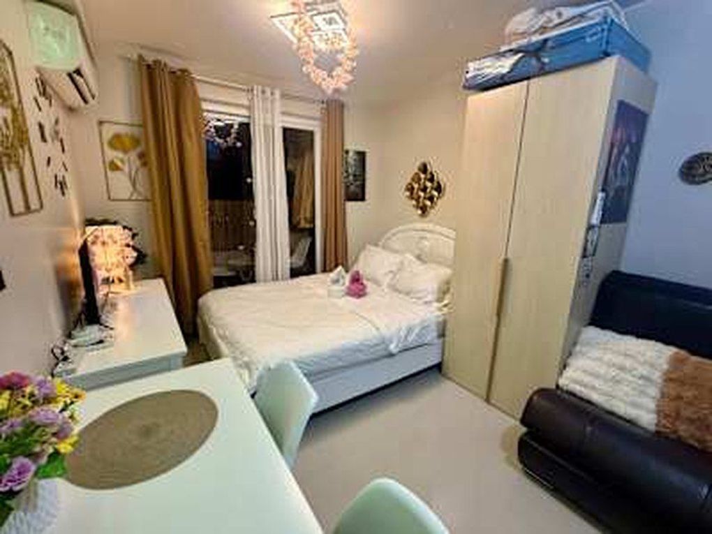 The main room, bed and living space in one