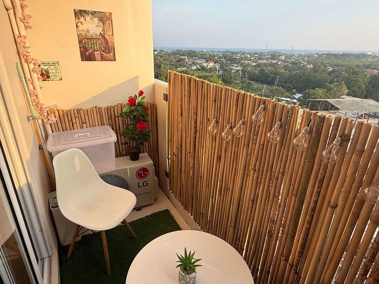 View from the bamboo balcony of our Cebu jungle studio