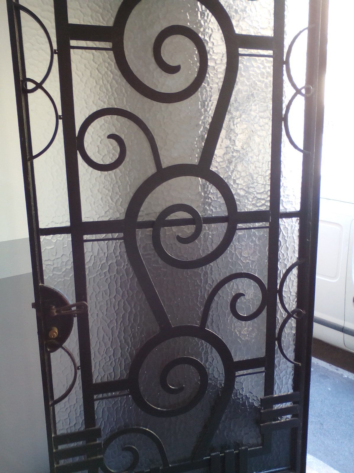 Porte en verre flouté