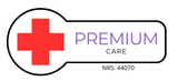 El logotipo de atención premium tiene una cruz roja.