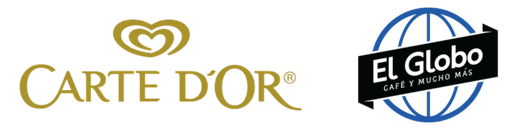 Logotipos para heladería Carte D'Or y cafetería El Globo.
