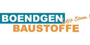Das Logo von Boendgen Baustoffe ist blau und orange.
